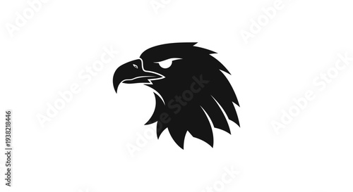 Black Silhouette of Eagle Head Profile.