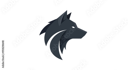 Black Wolf Head Graphic Illustration Design.