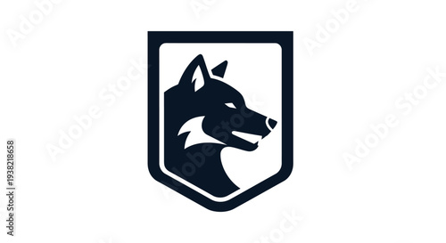 Black Wolf Head Logo Design Emblem.