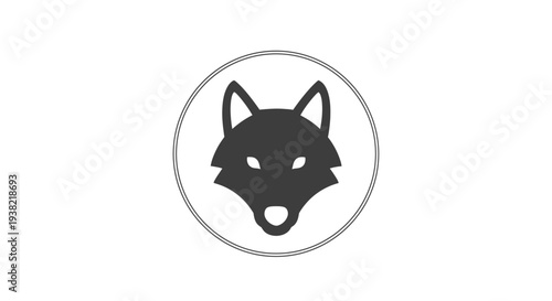 Black Wolf Head Logo Icon Design.