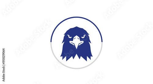 Blue Eagle Head Logo Illustration.