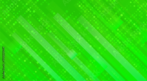 斜線と丸のドットで組み合わせた緑色の抽象的な背景素材