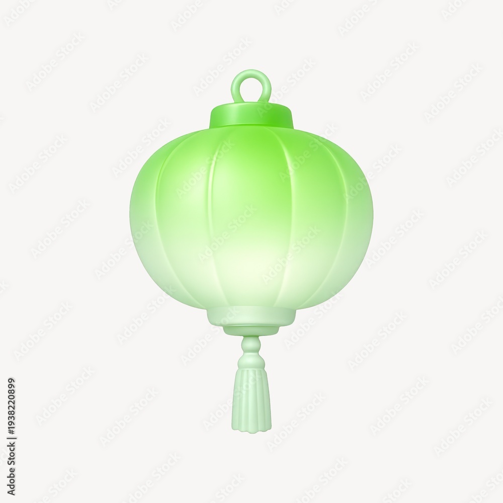 Obraz premium Green lantern with tassel design.