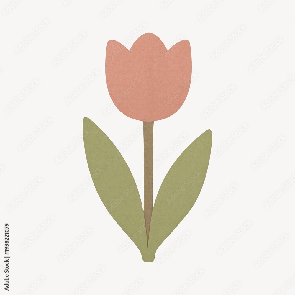 Fototapeta premium Minimalist tulip illustration design.