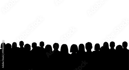 Silhouettes of People Standing Together.