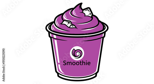 Purple smoothie dessert cup sweet treat.