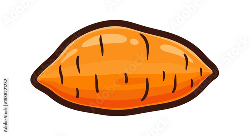 Cartoon orange carrot vegetable illustration.