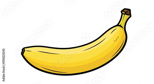 A single ripe yellow banana fruit.