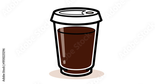 Brown Coffee in Plastic Cup.