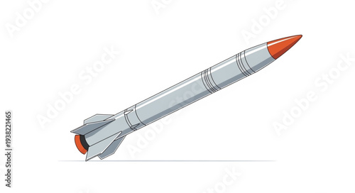 Silver Missile with Orange Tip.