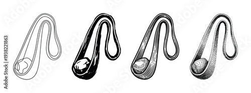 Human fetus embryo development stages illustration set showcasing various artistic styles from outline to stippling.