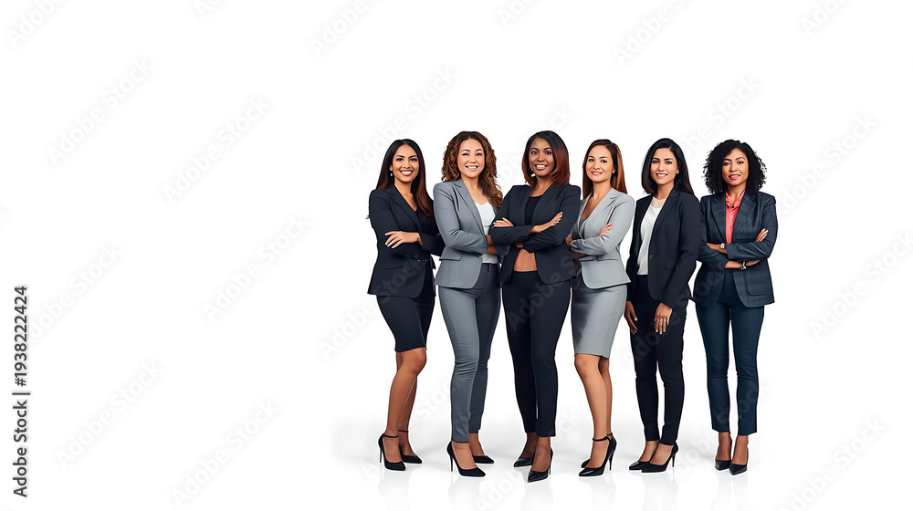Obraz premium A diverse group of professional women celebrating International Women's Day with confidence and collaboration