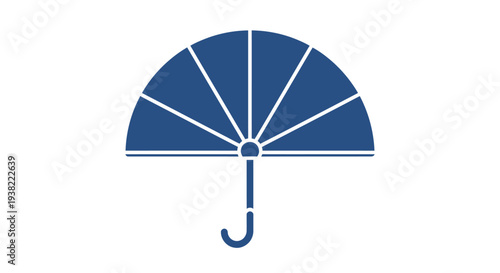 Blue umbrella icon with white lines.