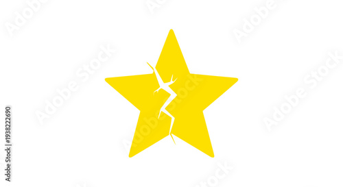 Broken Yellow Star Shape Symbol.