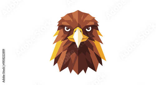Brown Eagle Bird Closeup Illustration.