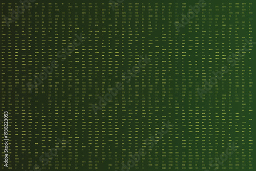 A dense matrix of glowing green binary code numbers fills the surface with a subtle dark to light gradient