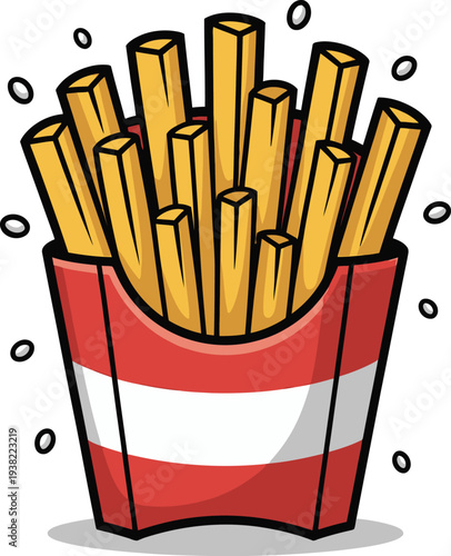 Cute cartoon a illustrator vector french fries