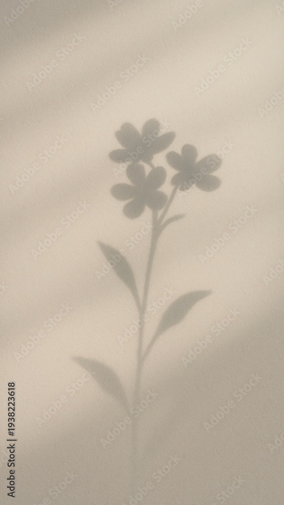 Fototapeta premium Minimalist floral shadow elegance mobile wallpaper