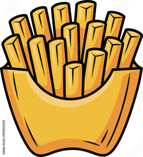 Cute cartoon a illustrator vector french fries
