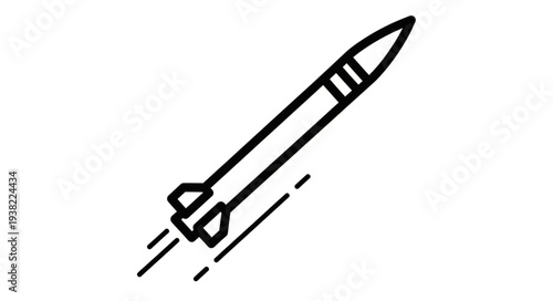 Simple Black and White Rocket.
