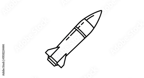 Simple Black and White Rocket.