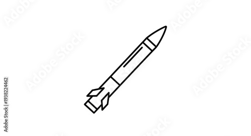 Simple Black and White Rocket.