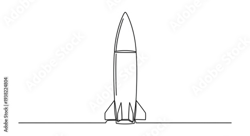Simple Black and White Rocket.