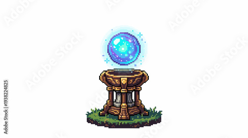 Mystical Orb on Ancient Pedestal with Glowing Energy.