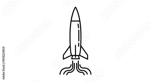 Simple Black and White Rocket.