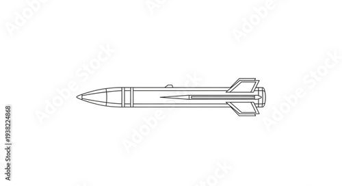 Simple Black and White Rocket.