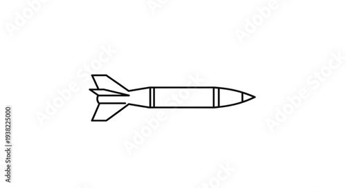 Simple Black and White Rocket.