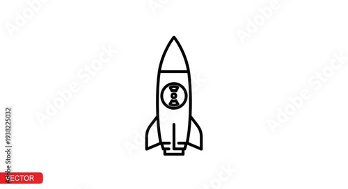 Simple Black and White Rocket.