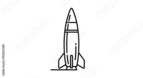 Simple Black and White Rocket.