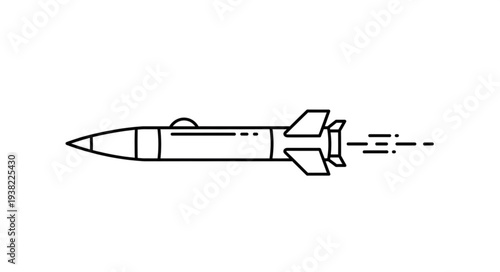 Simple Black and White Rocket.