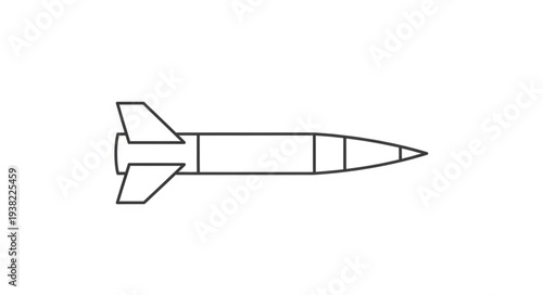 Simple Black and White Rocket.