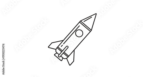 Simple Black and White Rocket.