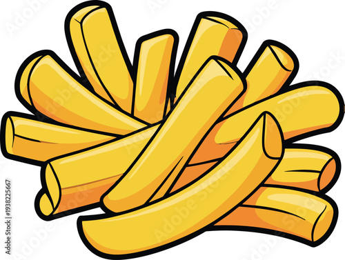 Cute cartoon a illustrator vector french fries