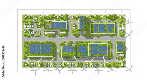 Aerial view of a modern sports complex with tennis courts and green spaces.