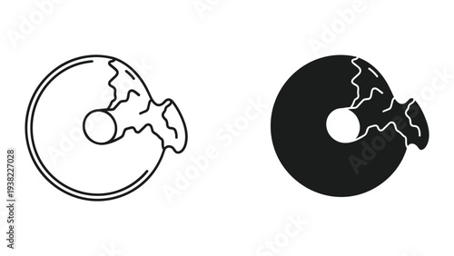 Broken Donut Cracked Food Concept Business