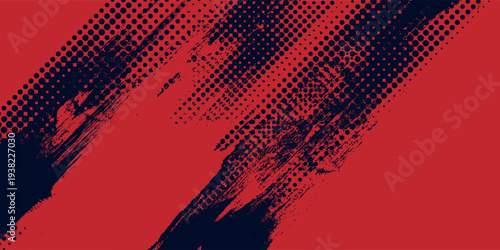 Black and red abstract grunge background with halftone style modern arts sport background abstract