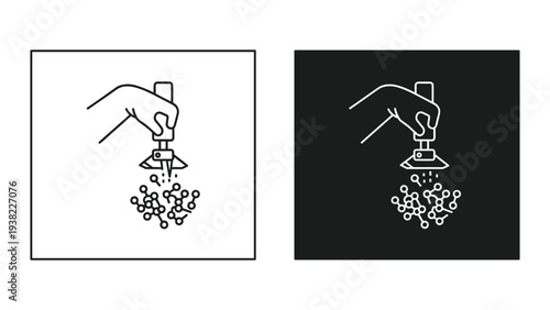 Hand Gripper Picking Molecule Structure Concept