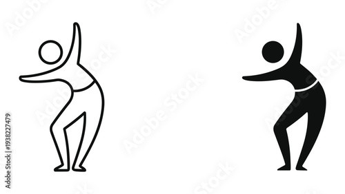 Dancing Figure Silhouette Motion Concept Business