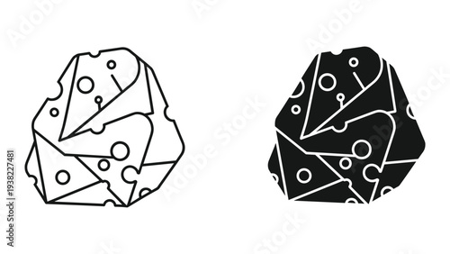 Cheese Slices Abstract Geometric Food Design