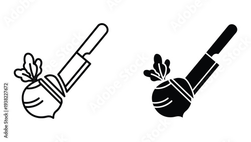 Radish Knife Slice Preparation Food Icon