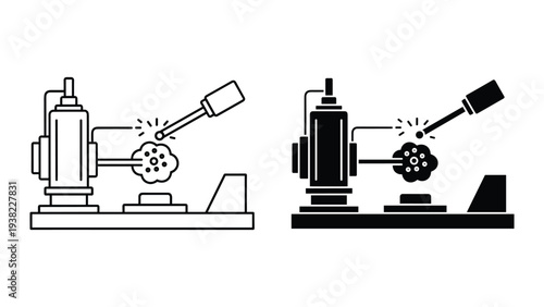 Laser Engraving Machine Engraving Abstract Shape Industrial Process