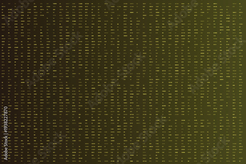 A vibrant matrix of glowing binary code numbers displays across a dark surface with yellow green gradient