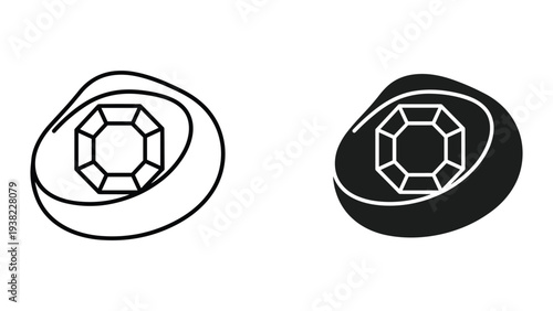 Gemstone Oval Outline Solid Business Value