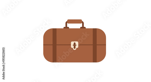 Brown leather travel luggage bag.