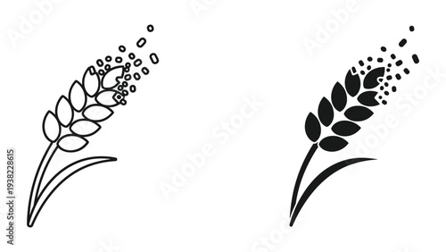 Wheat Grain Harvest Agriculture Symbol Dispersing Food Resource