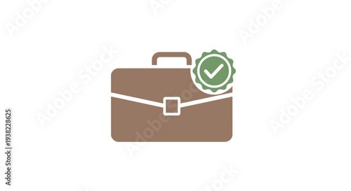 Brown Leather Business Briefcase Handle.